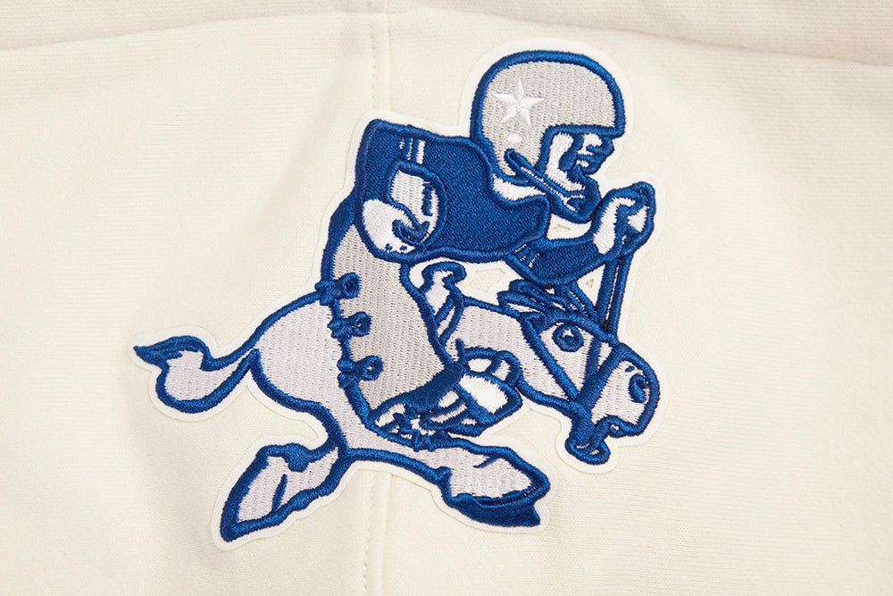NFL DALLAS COWBOYS RETRO CLASSIC MEN'S PULLOVER HOODIE (EGGSHELL/DODGER BLUE)