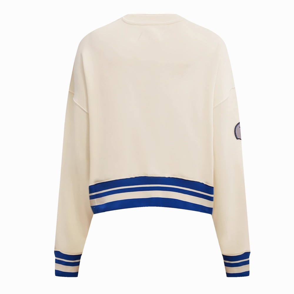 NFL DALLAS COWBOYS RETRO CLASSIC WOMEN'S CREWNECK (EGGSHELL/DODGER BLUE)