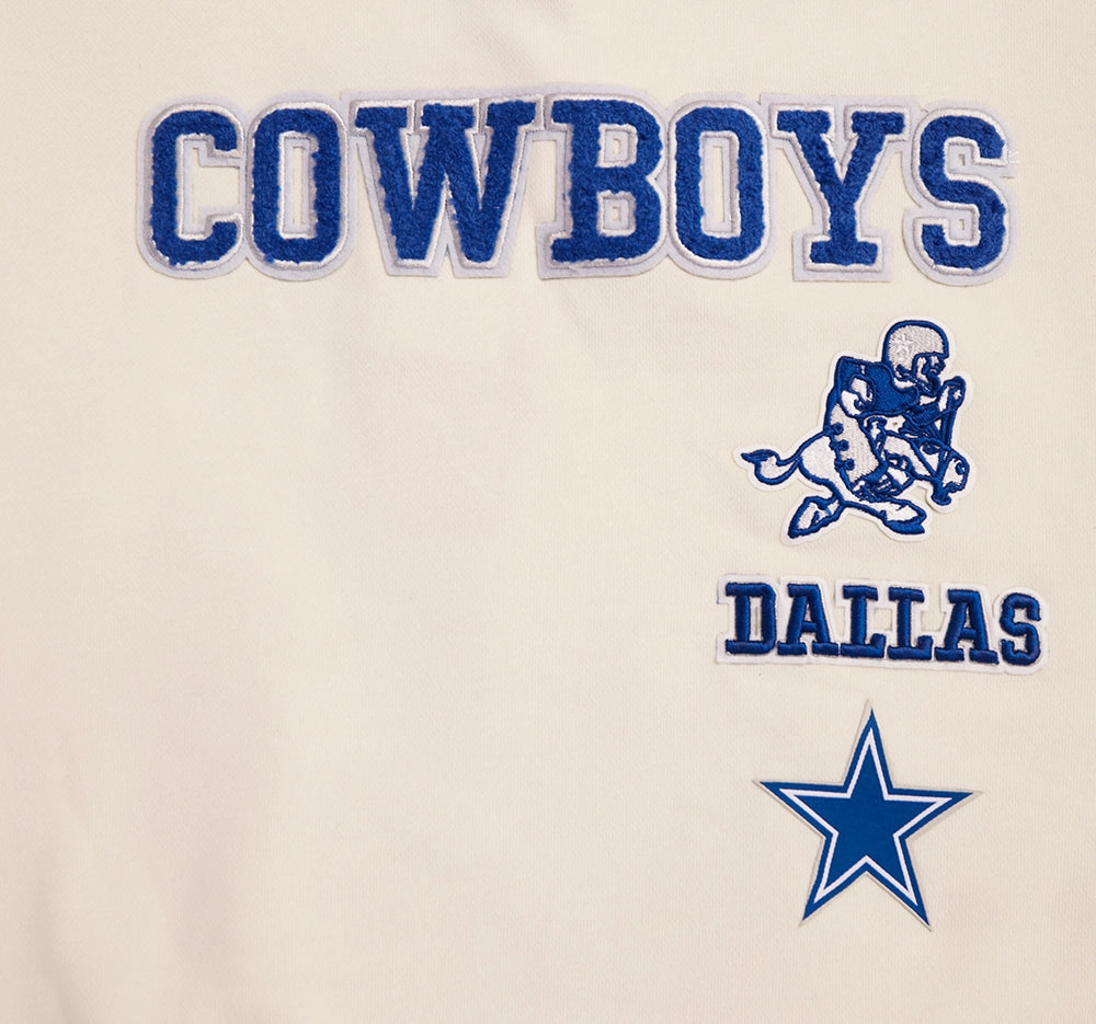 NFL DALLAS COWBOYS RETRO CLASSIC WOMEN'S CREWNECK (EGGSHELL/DODGER BLUE)