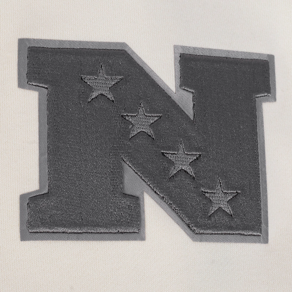 NFL DALLAS COWBOYS REVERSE FRENCH TERRY MEN'S DROP SHOULDER FLEECE CREWNECK (EGGSHELL)