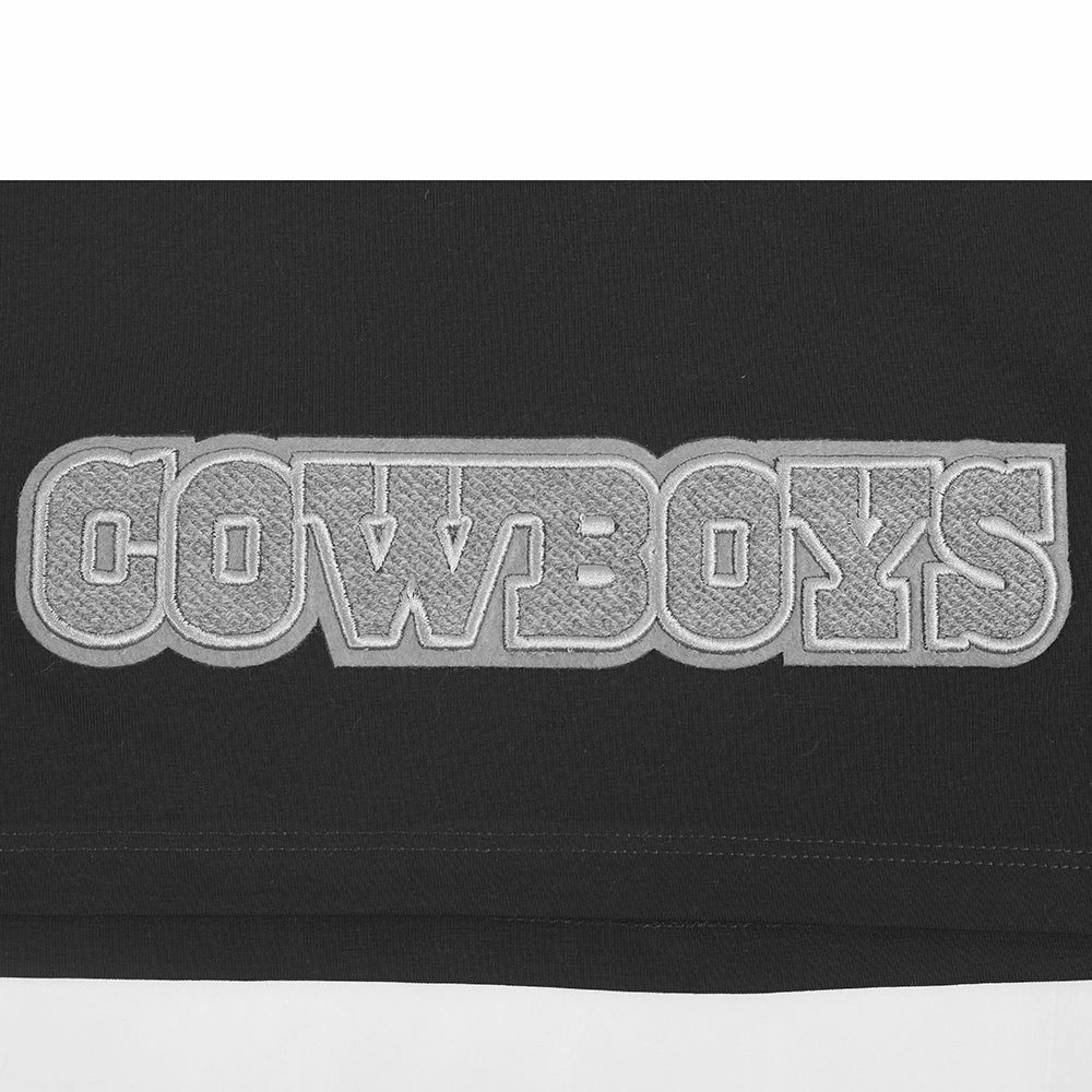 NFL DALLAS COWBOYS REVERSE FRENCH TERRY WOMEN'S SINGLE JERSEY BOXY TEE (BLACK)
