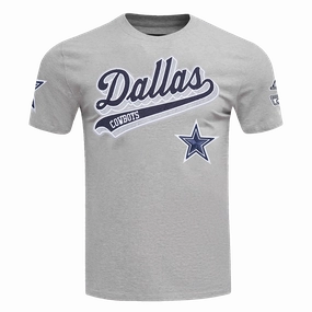 NFL DALLAS COWBOYS SCRIPT TAIL MEN'S   TEE (HEATHER GREY)