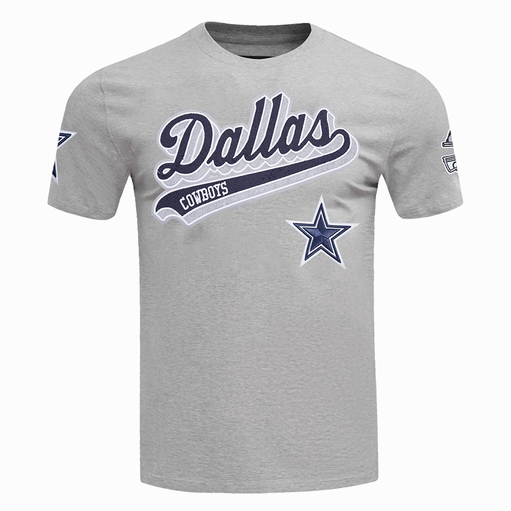 NFL DALLAS COWBOYS SCRIPT TAIL MEN'S   TEE (HEATHER GREY)