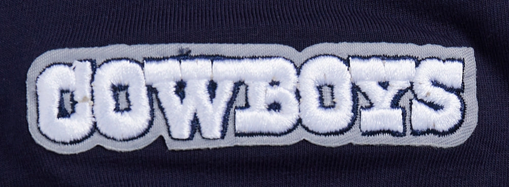 NFL DALLAS COWBOYS SCRIPT TAIL WOMEN'S SINGLE JERSEY BOXY TEE (MIDNIGHT NAVY)
