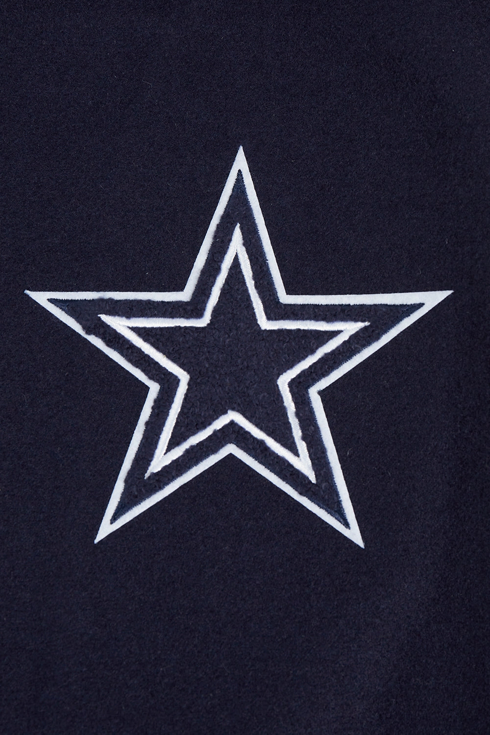 NFL DALLAS COWBOYS SCRIPT TAIL WOMEN'S WOOL VARSITY JACKET (MIDNIGHT NAVY/WHITE)