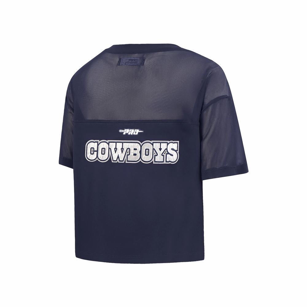 NFL DALLAS COWBOYS SHEER INFLUENCE WOMEN'S SHEER BOXY TEE (MIDNIGHT NAVY)