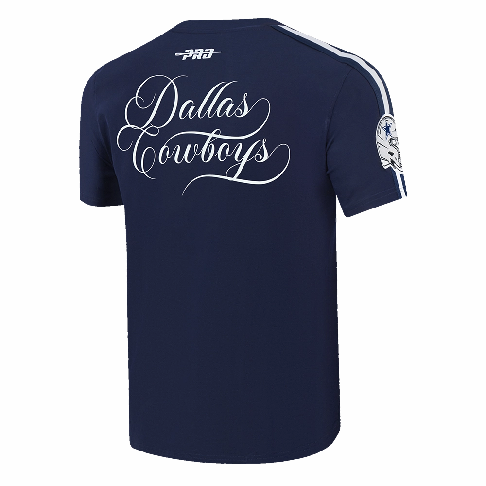 NFL DALLAS COWBOYS SUGAR SKULL MEN'S SINGLE JERSEY STRIPED TEE (MIDNIGHT NAVY)