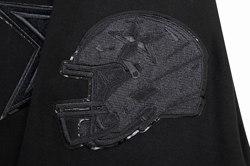 NFL DALLAS COWBOYS TRIPLE BLACK MEN'S FULL ZIP HOODIE  (BLACK)