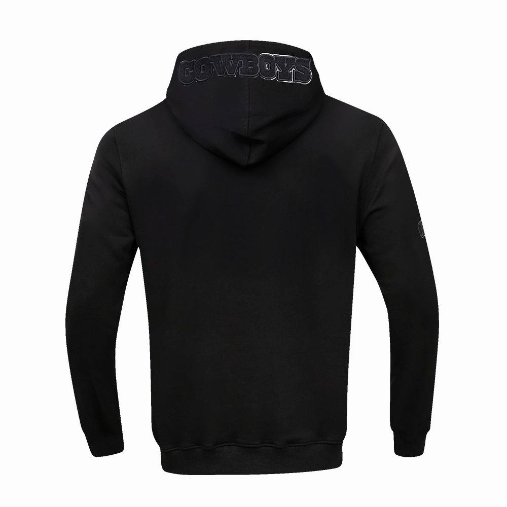 NFL DALLAS COWBOYS TRIPLE BLACK MEN'S FULL ZIP HOODIE  (BLACK)