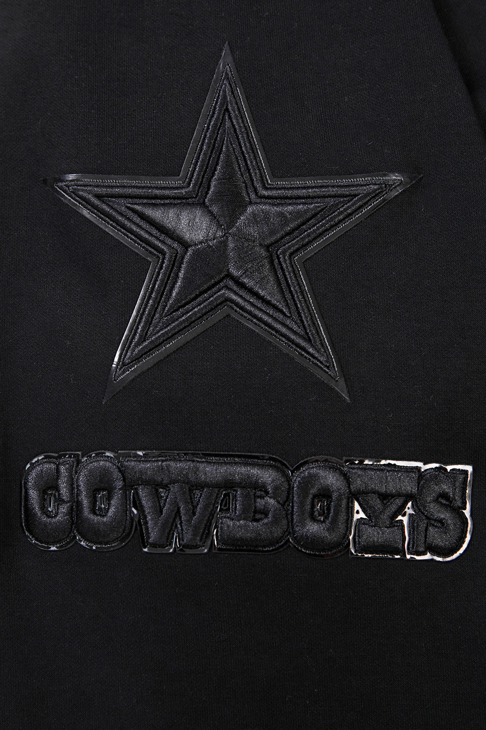 NFL DALLAS COWBOYS TRIPLE BLACK MEN'S FULL ZIP HOODIE  (BLACK)