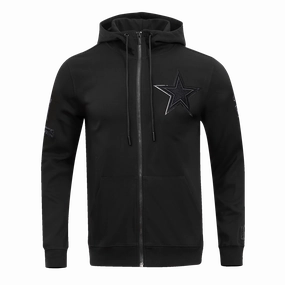 NFL DALLAS COWBOYS TRIPLE BLACK MEN'S FULL ZIP HOODIE  (BLACK)
