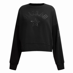 NFL DALLAS COWBOYS TRIPLE BLACK WOMEN'S CREWNECK (TRIPLE BLACK)