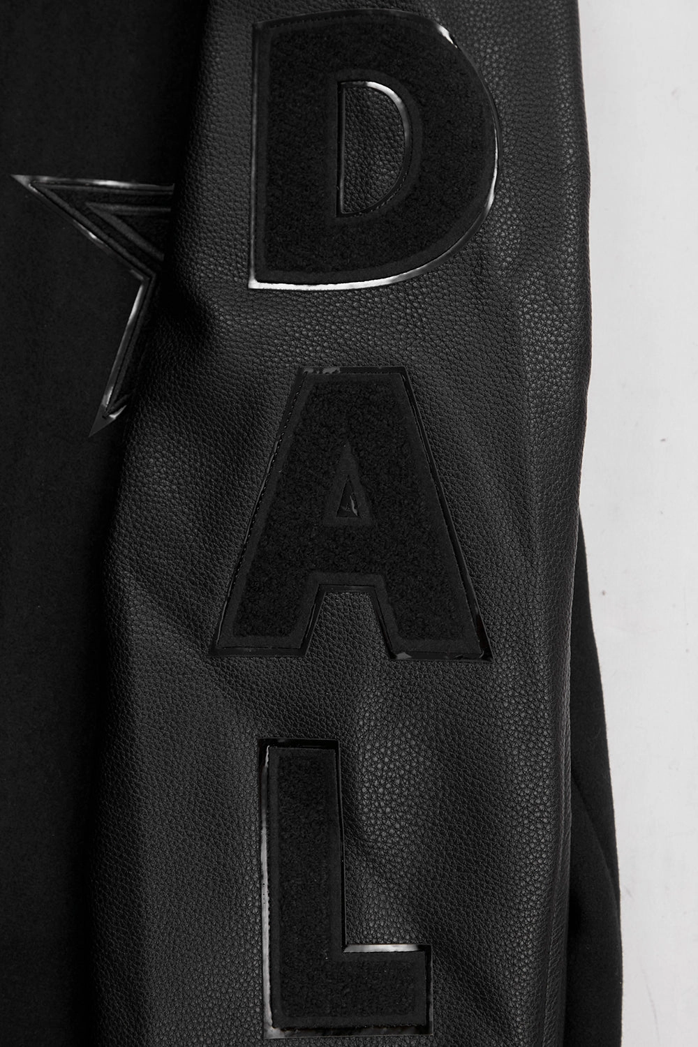 NFL DALLAS COWBOYS TRIPLE BLACK WOOL MEN'S VARSITY JACKET (BLACK)
