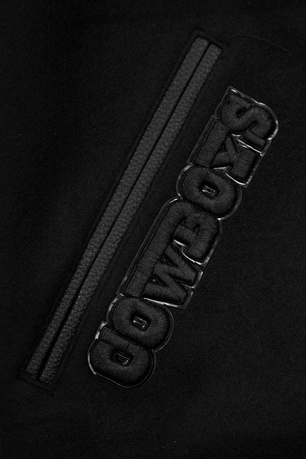 NFL DALLAS COWBOYS TRIPLE BLACK WOOL MEN'S VARSITY JACKET (BLACK)