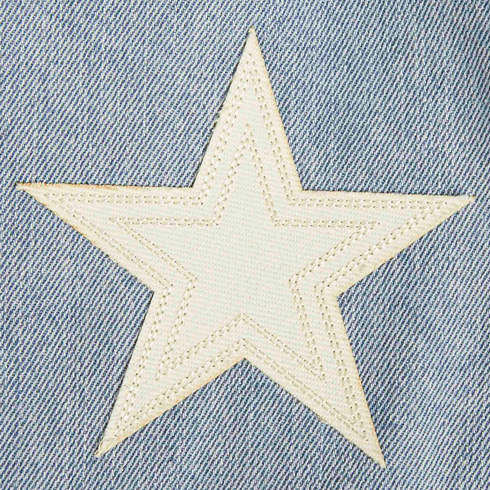 NFL DALLAS COWBOYS VARSITY BLUES MEN'S DENIM VARSITY JACKET (DENIM/LINEN)