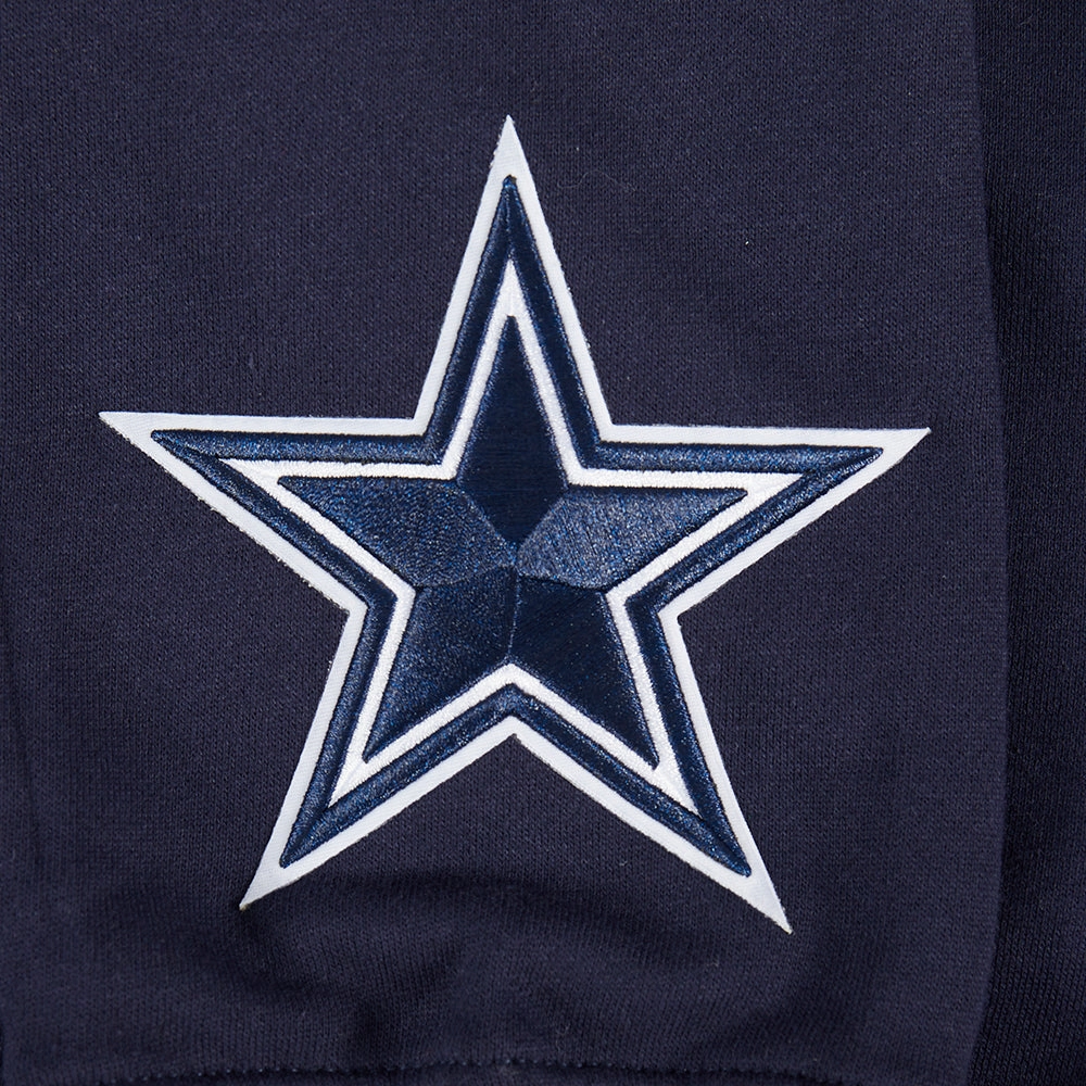 NFL DALLAS COWBOYS WINGSPAN MEN'S DROP SHOULDER FLEECE CREWNECK (MIDNIGHT NAVY)