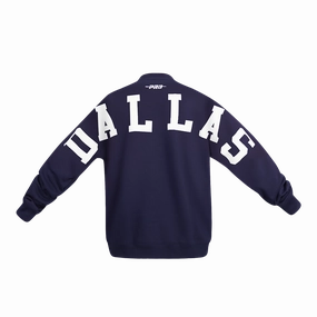 NFL DALLAS COWBOYS WINGSPAN MEN'S DROP SHOULDER FLEECE CREWNECK (MIDNIGHT NAVY)