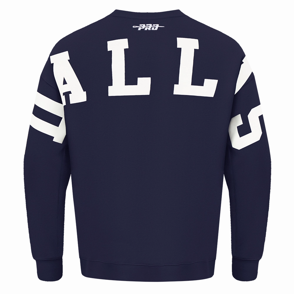 NFL DALLAS COWBOYS WINGSPAN MEN'S DROP SHOULDER FLEECE CREWNECK (MIDNIGHT NAVY)