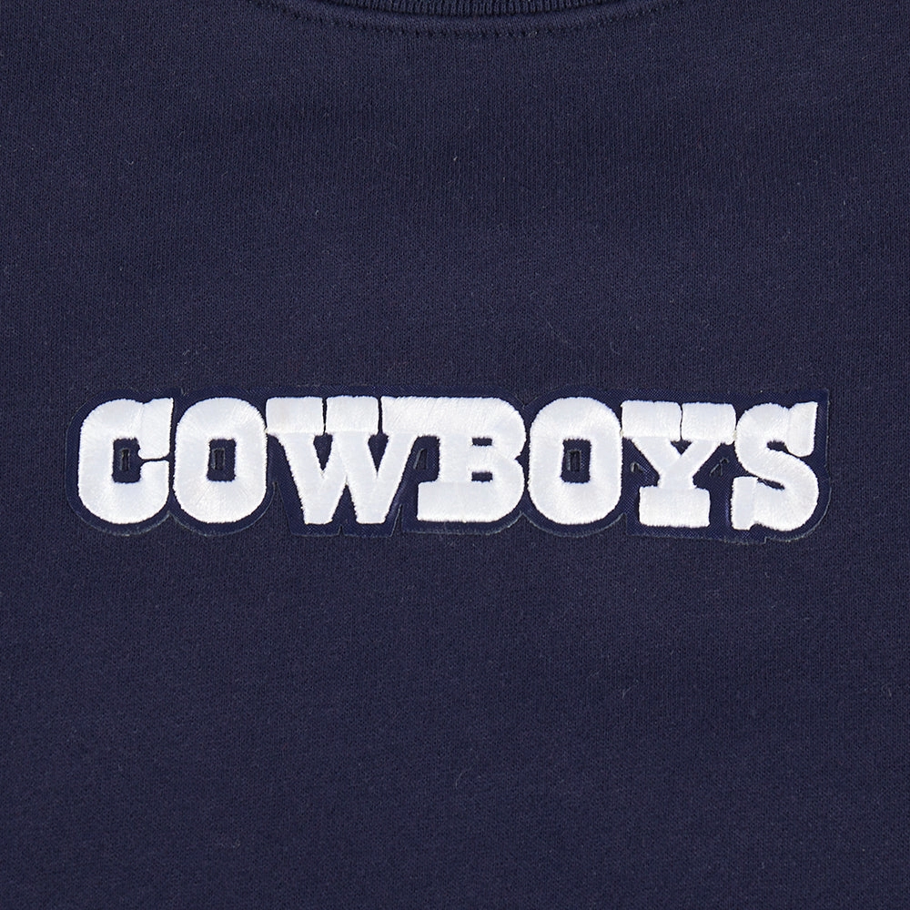 NFL DALLAS COWBOYS WINGSPAN MEN'S DROP SHOULDER FLEECE CREWNECK (MIDNIGHT NAVY)
