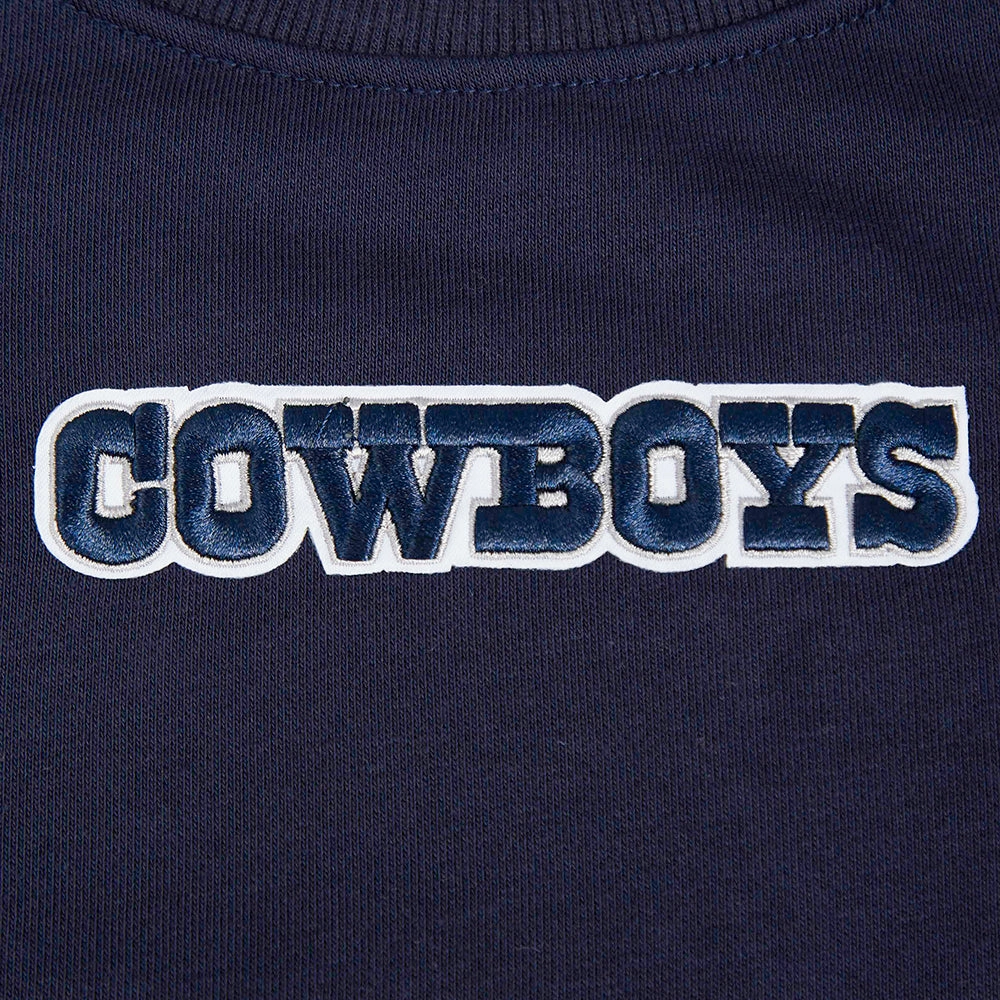 NFL DALLAS COWBOYS WINGSPAN WOMEN'S FLEECE CREWNECK (MIDNIGHT NAVY)