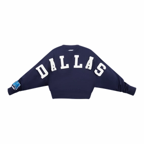 NFL DALLAS COWBOYS WINGSPAN WOMEN'S FLEECE CREWNECK (MIDNIGHT NAVY)