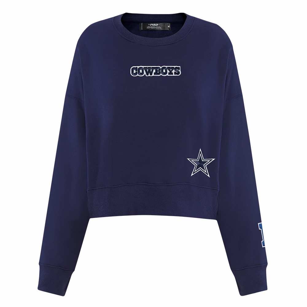 NFL DALLAS COWBOYS WINGSPAN WOMEN'S FLEECE CREWNECK (MIDNIGHT NAVY)