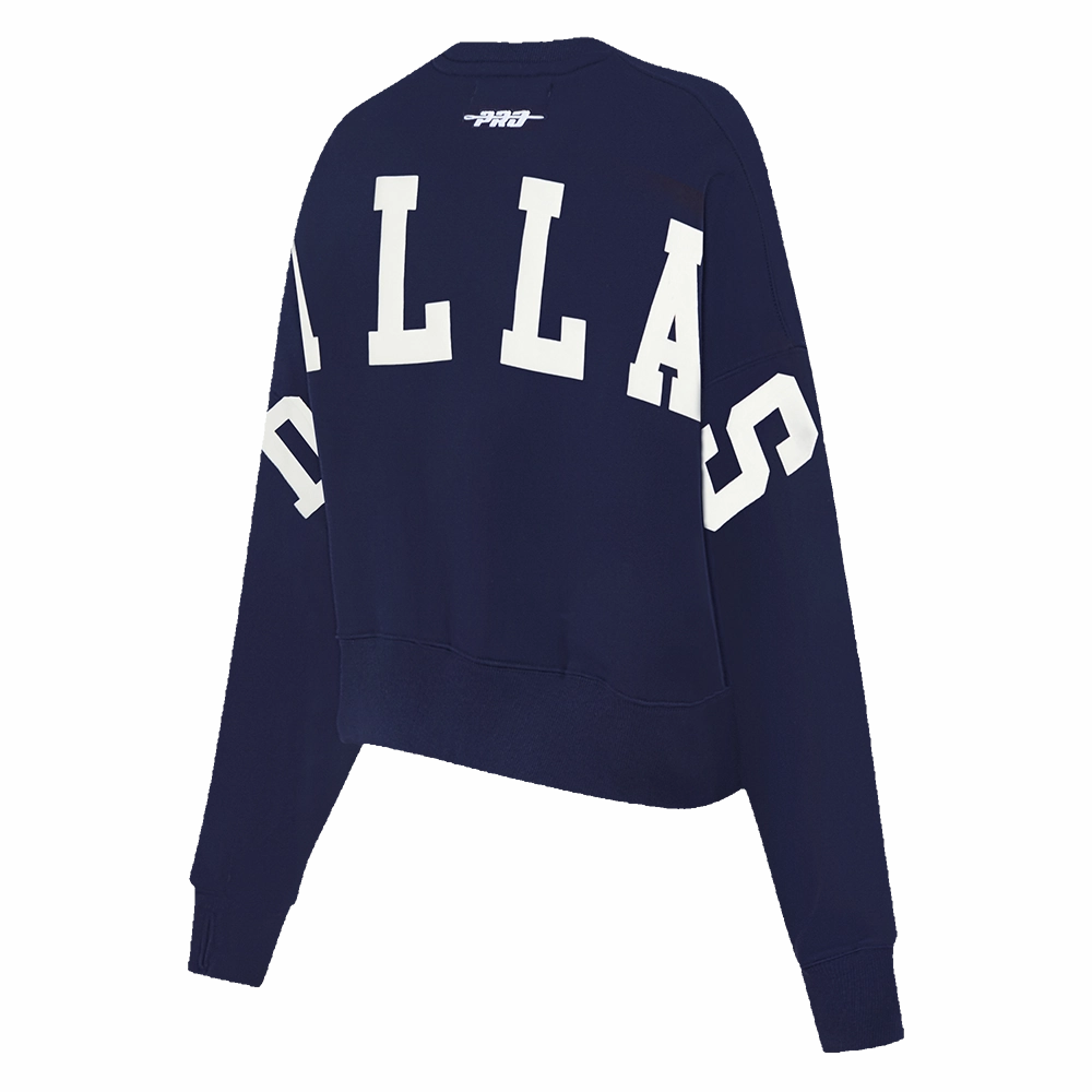 NFL DALLAS COWBOYS WINGSPAN WOMEN'S FLEECE CREWNECK (MIDNIGHT NAVY)