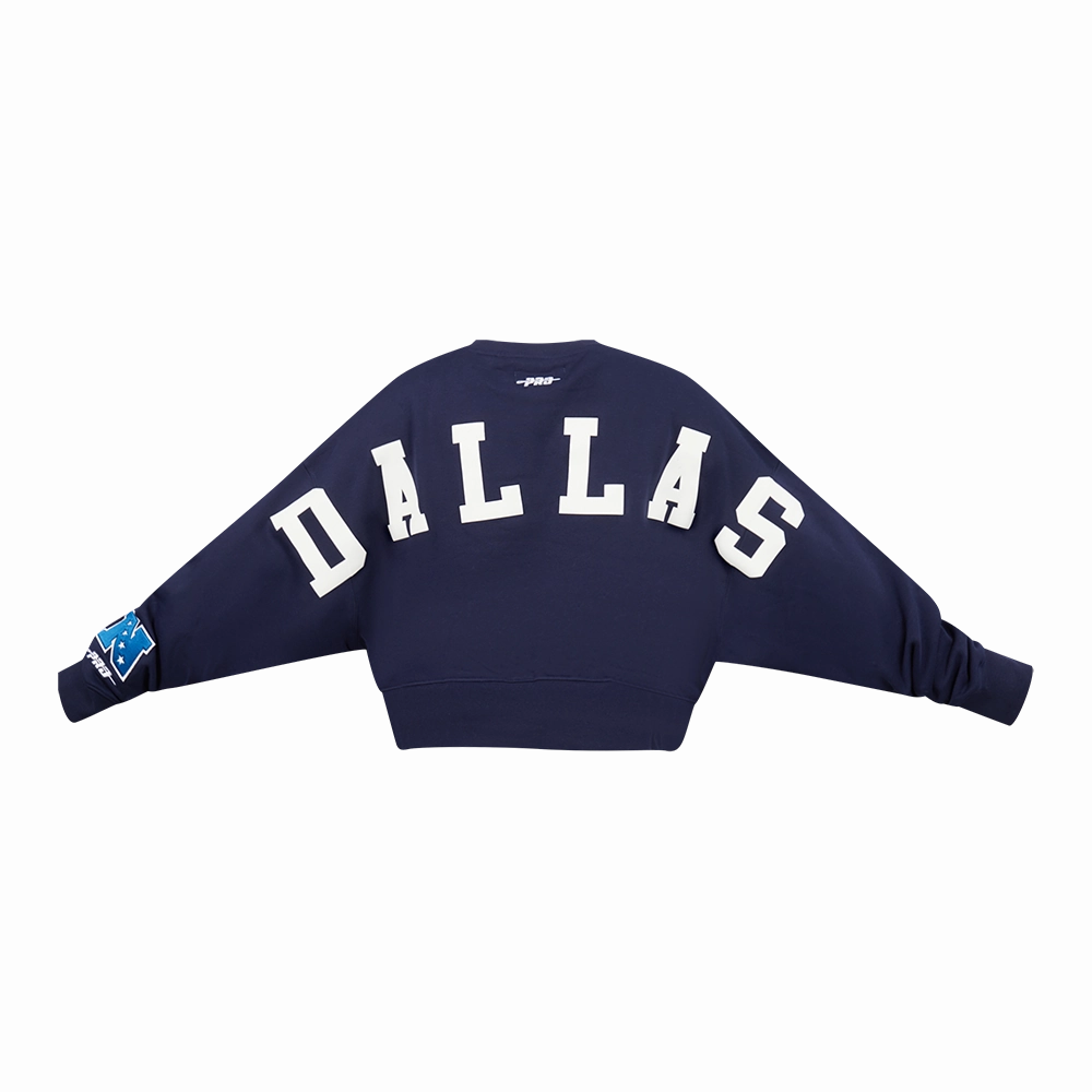 NFL DALLAS COWBOYS WINGSPAN WOMEN'S FLEECE CREWNECK (MIDNIGHT NAVY)
