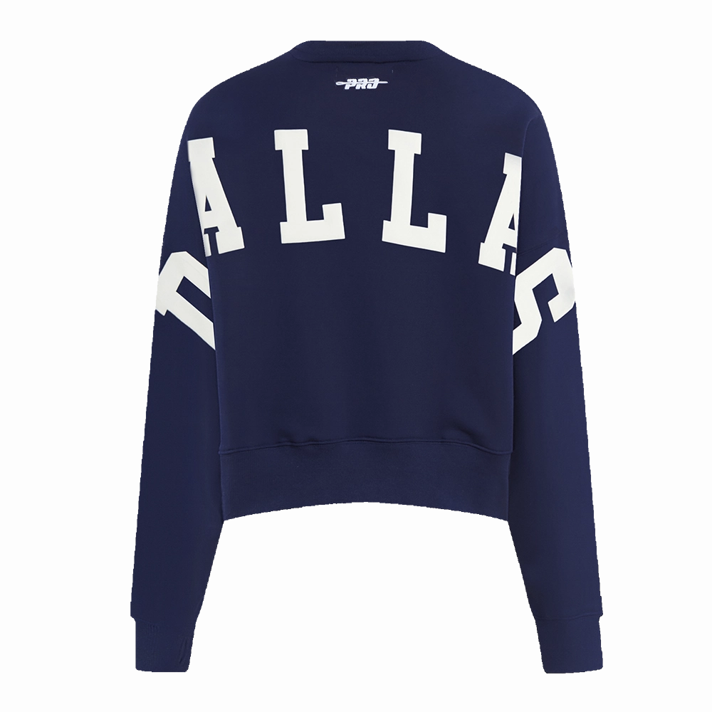 NFL DALLAS COWBOYS WINGSPAN WOMEN'S FLEECE CREWNECK (MIDNIGHT NAVY)