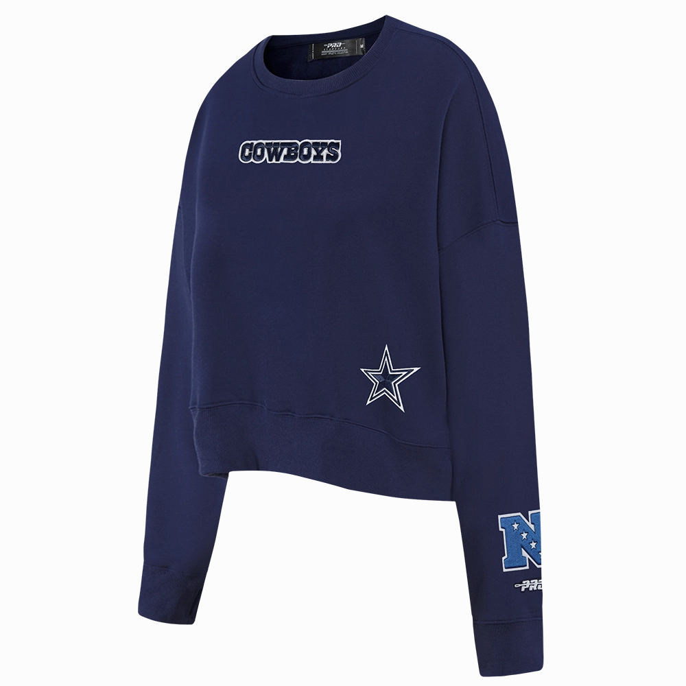 NFL DALLAS COWBOYS WINGSPAN WOMEN'S FLEECE CREWNECK (MIDNIGHT NAVY)