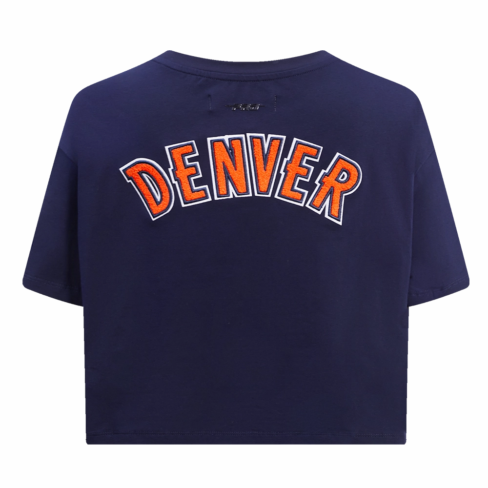 NFL DENVER BRONCOS CLASSIC WOMEN'S SINGLE JERSEY BOXY TEE (MIDNIGHT NAVY)