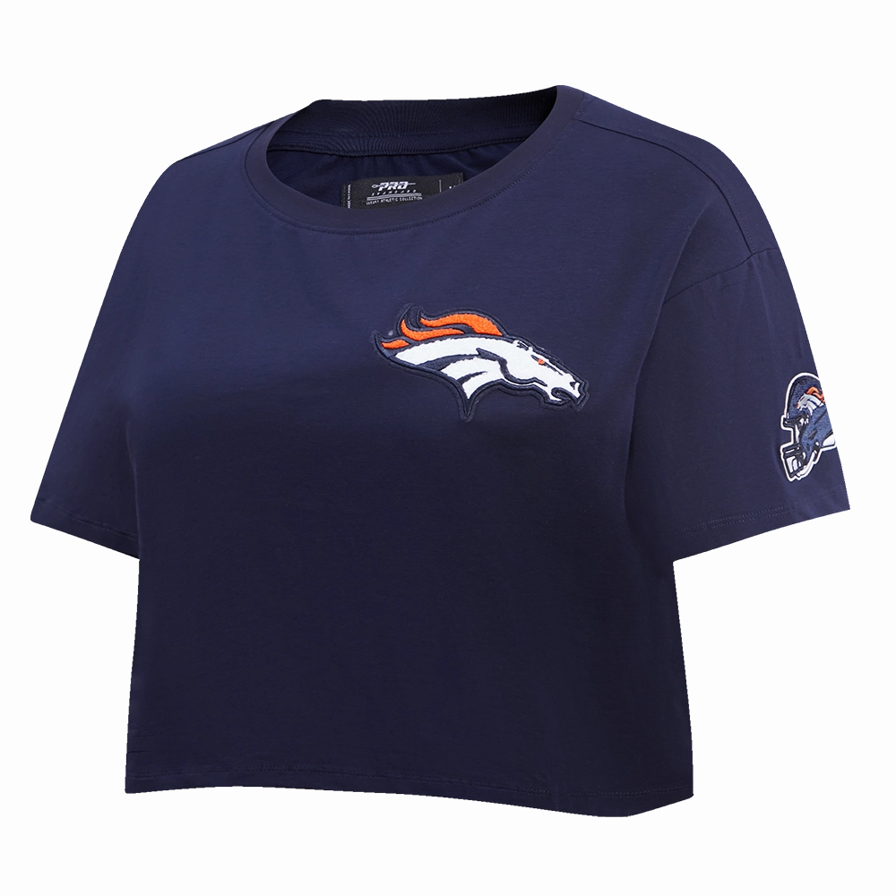 NFL DENVER BRONCOS CLASSIC WOMEN'S SINGLE JERSEY BOXY TEE (MIDNIGHT NAVY)