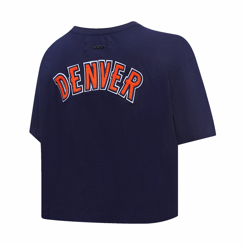 NFL DENVER BRONCOS CLASSIC WOMEN'S SINGLE JERSEY BOXY TEE (MIDNIGHT NAVY)