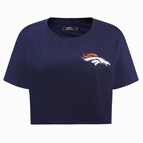 NFL DENVER BRONCOS CLASSIC WOMEN'S SINGLE JERSEY BOXY TEE (MIDNIGHT NAVY)