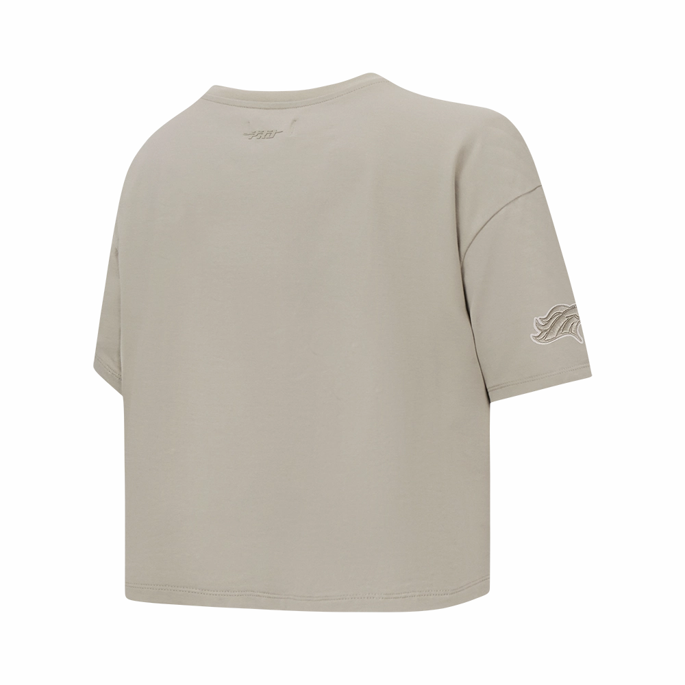 NFL DENVER BRONCOS NEUTRAL SINGLE JERSEY BOXY TEE\ (TAUPE)