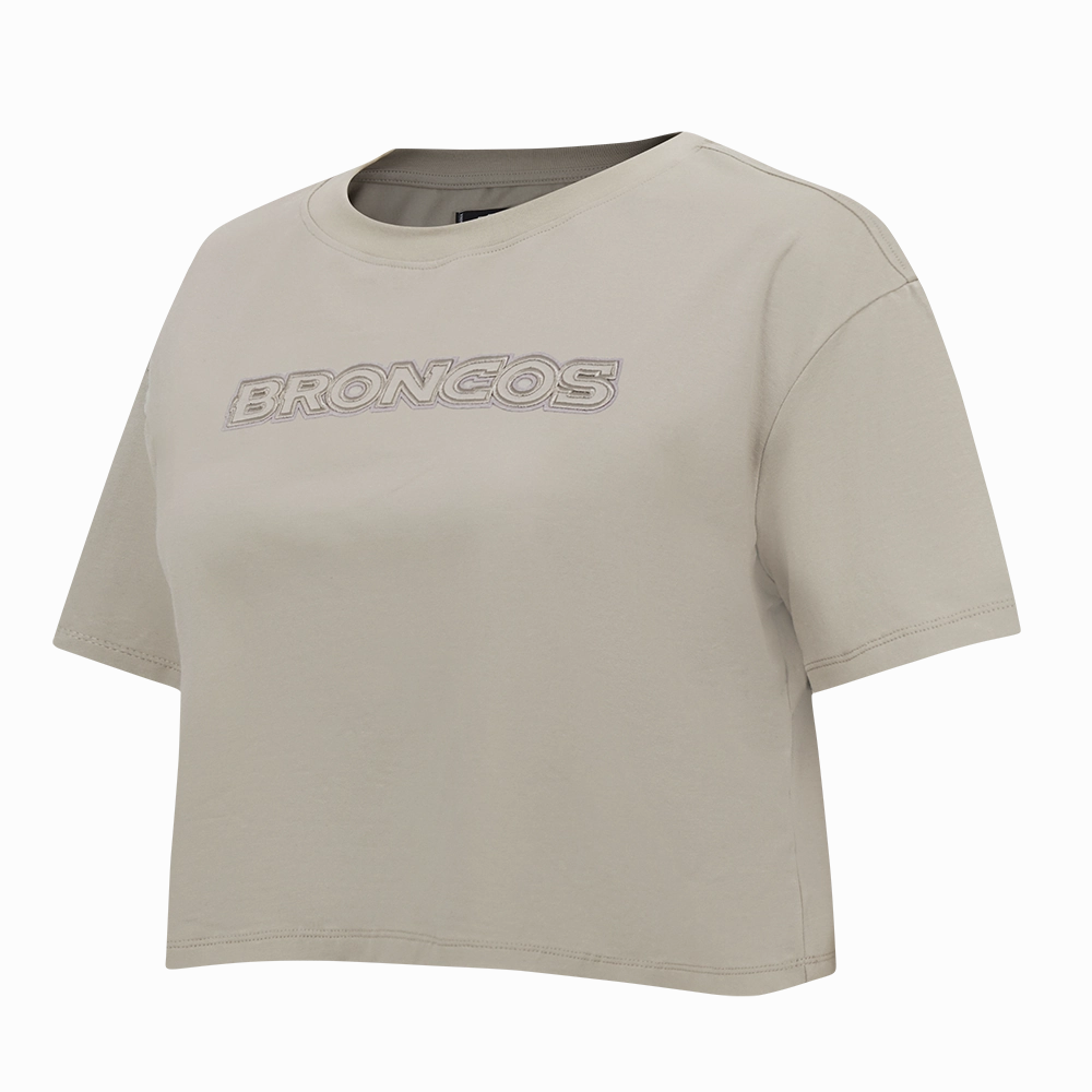 NFL DENVER BRONCOS NEUTRAL SINGLE JERSEY BOXY TEE\ (TAUPE)