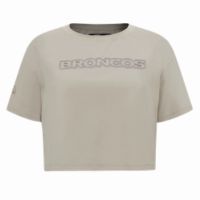 NFL DENVER BRONCOS NEUTRAL SINGLE JERSEY BOXY TEE\ (TAUPE)
