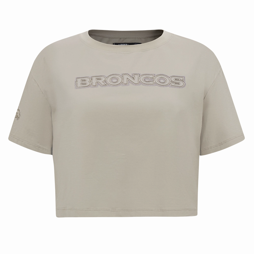 NFL DENVER BRONCOS NEUTRAL SINGLE JERSEY BOXY TEE\ (TAUPE)