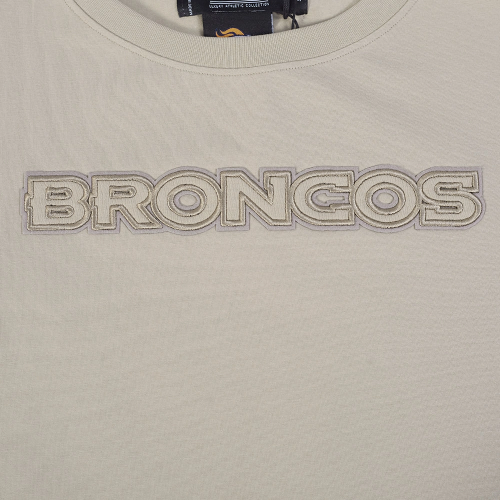 NFL DENVER BRONCOS NEUTRAL SINGLE JERSEY BOXY TEE\ (TAUPE)