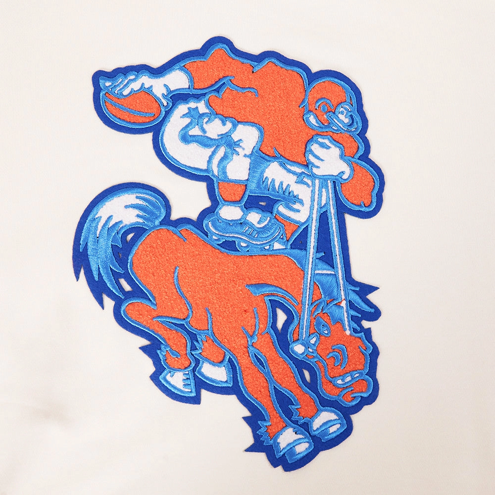 NFL DENVER BRONCOS RETRO CLASSIC MEN'S PULLOVER HOODIE (EGGSHELL/ROYAL BLUE)