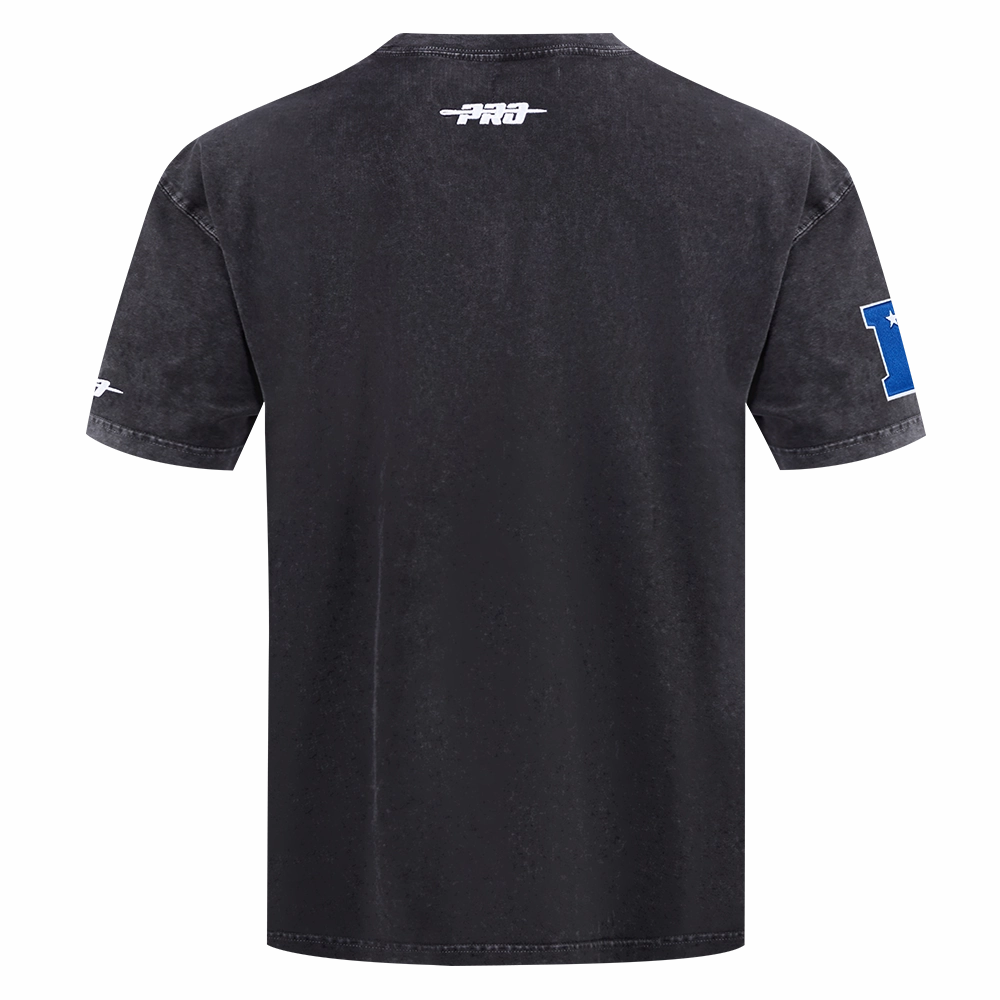 NFL DETROIT LIONS CHROME MEN'S COTTON JERSEY DROP SHOULDER TEE (WASHED BLACK)