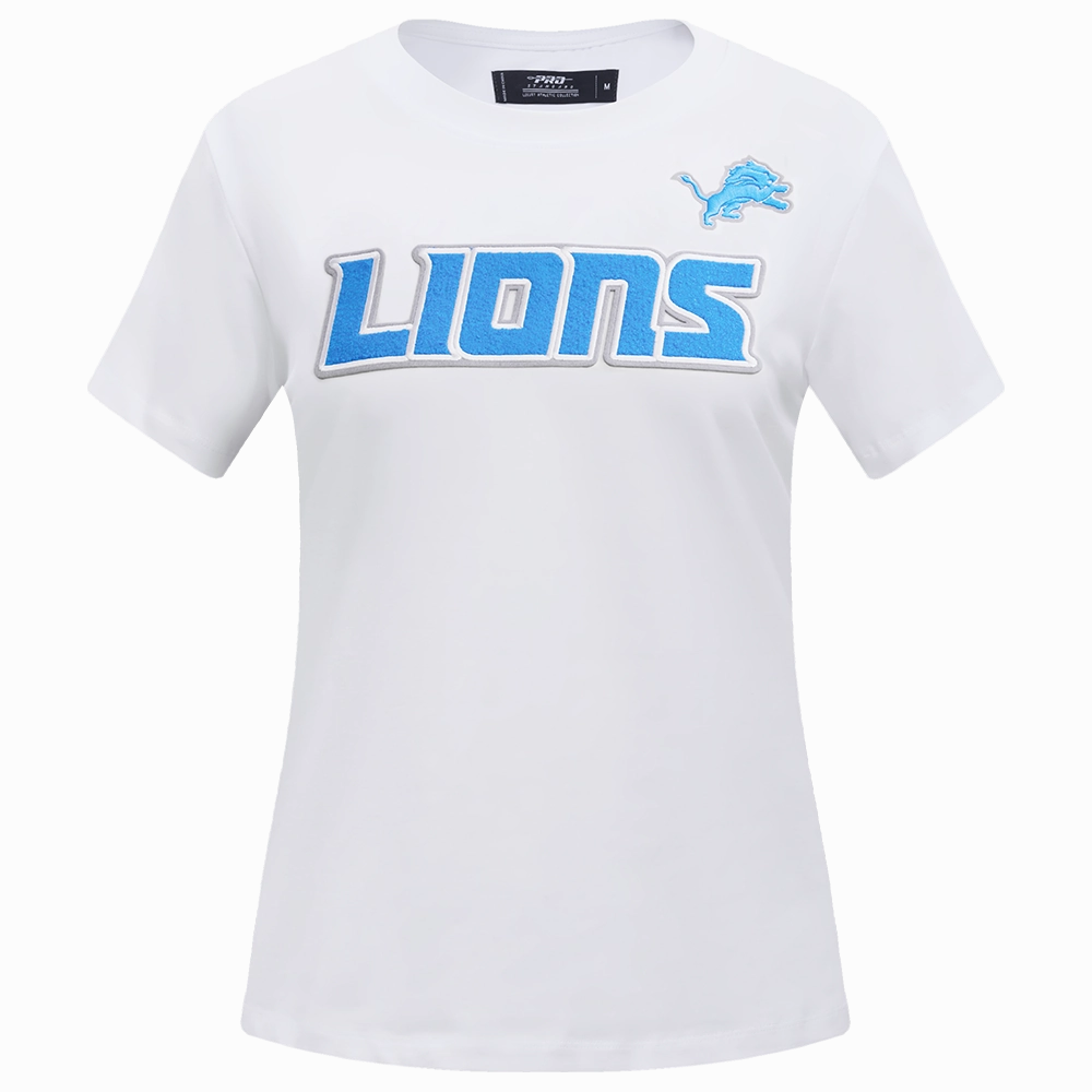 NFL DETROIT LIONS CLASSIC SHORT SLEEVE WOMEN'S SLIM FIT TEE (WHITE)