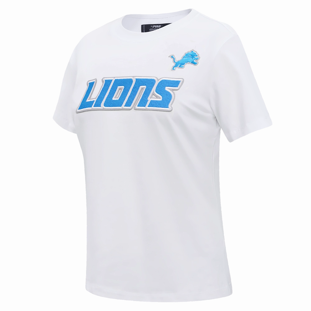 NFL DETROIT LIONS CLASSIC SHORT SLEEVE WOMEN'S SLIM FIT TEE (WHITE)