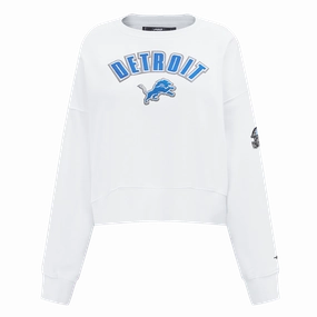 NFL DETROIT LIONS CLASSIC WOMEN'S CREWNECK (WHITE)