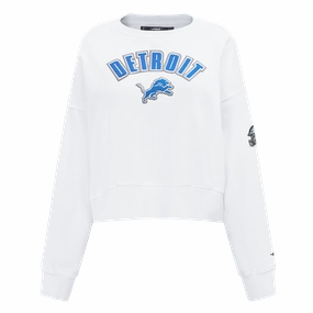 NFL DETROIT LIONS CLASSIC WOMEN'S CREWNECK (WHITE)