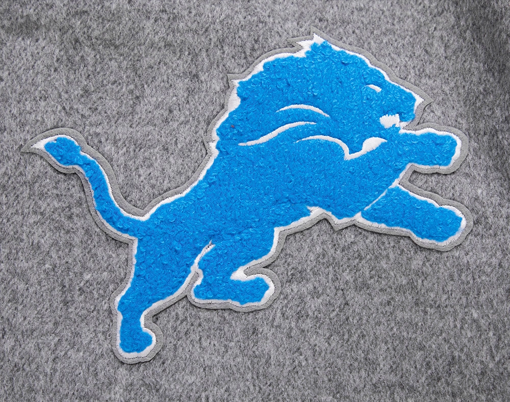 NFL DETROIT LIONS CLASSIC WOOL MEN'S VARSITY JACKET (GRAY/WHITE)