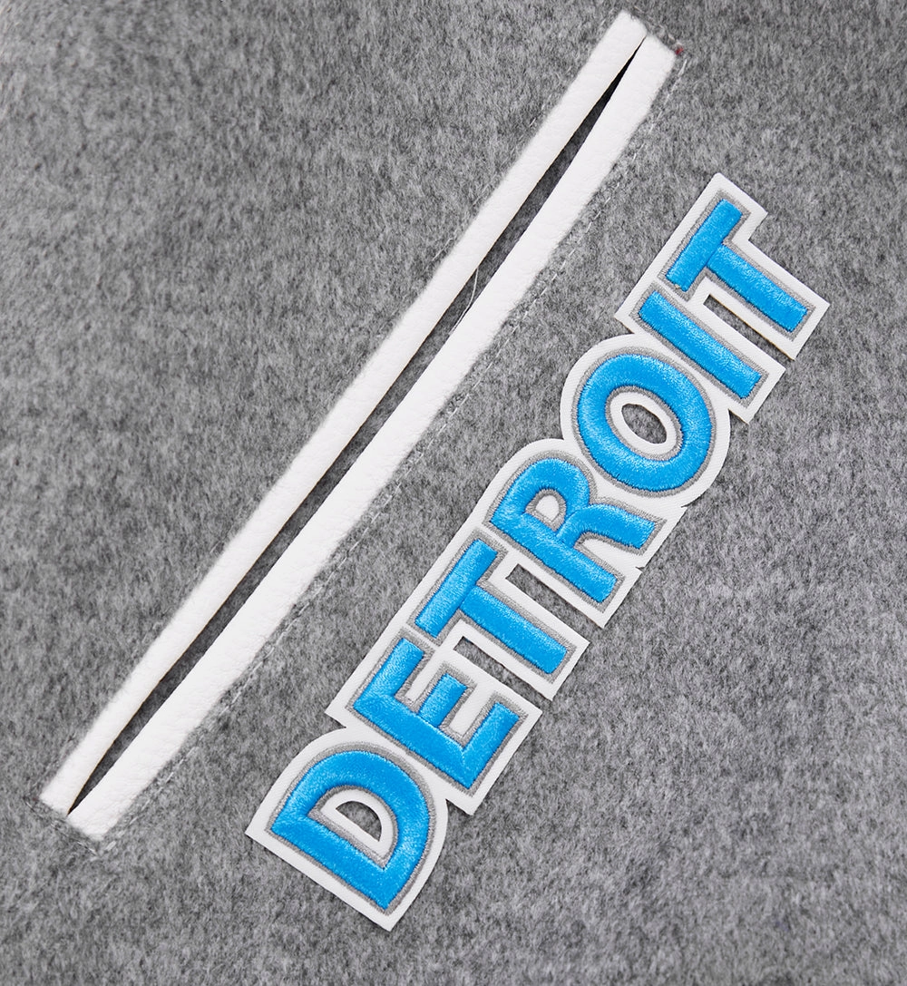 NFL DETROIT LIONS CLASSIC WOOL MEN'S VARSITY JACKET (GRAY/WHITE)