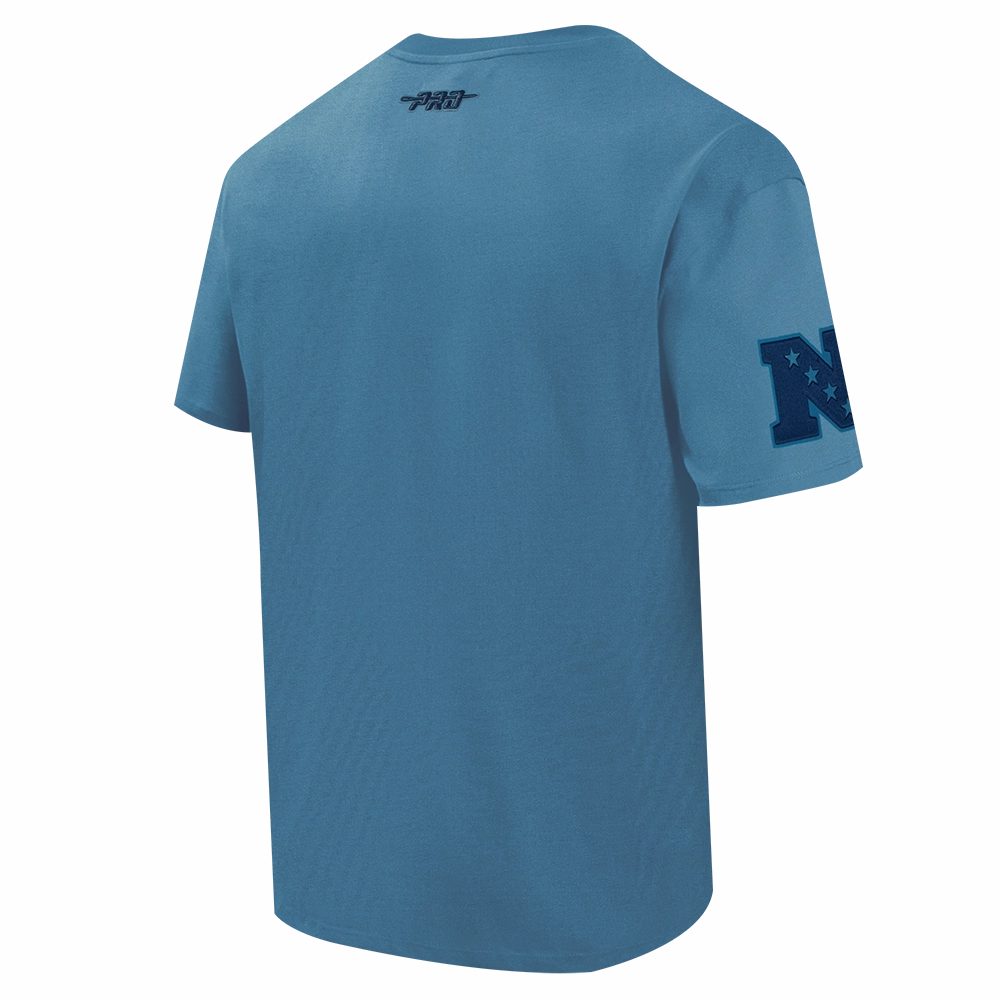 NFL DETROIT LIONS COUNTRY CLUB MEN'S COTTON JERSEY DROP SHOULDER TEE (STEEL BLUE)
