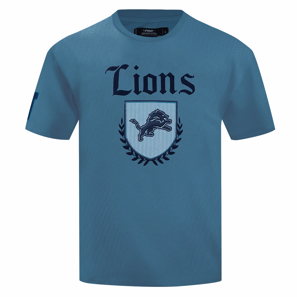 NFL DETROIT LIONS COUNTRY CLUB MEN'S COTTON JERSEY DROP SHOULDER TEE (STEEL BLUE)