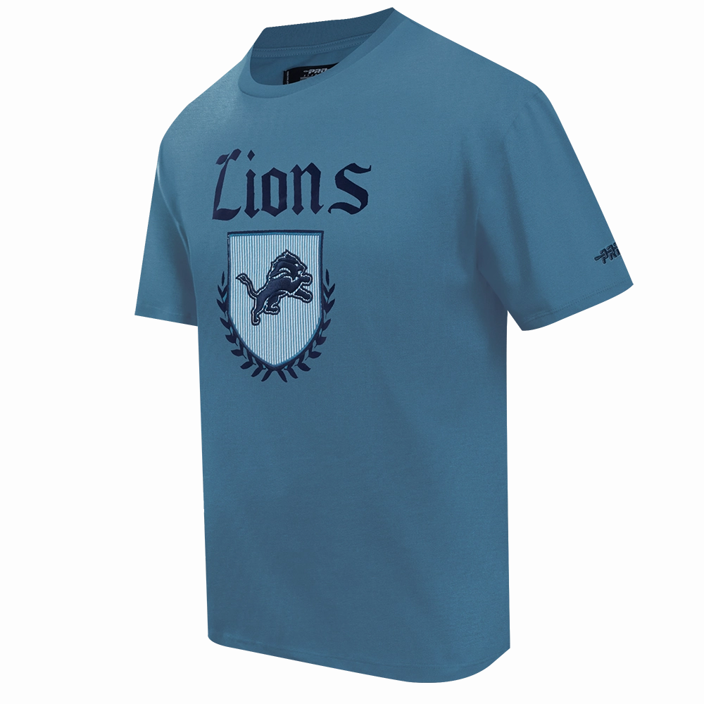 NFL DETROIT LIONS COUNTRY CLUB MEN'S COTTON JERSEY DROP SHOULDER TEE (STEEL BLUE)